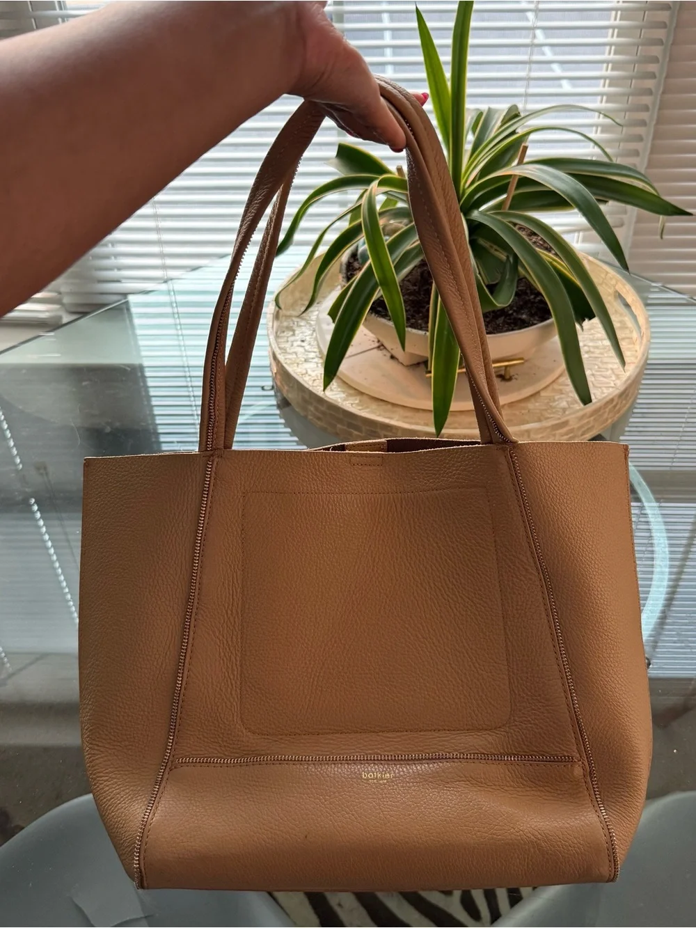 botkier Classic Tan Leather Tote Bag - Everyday Women's Handbag